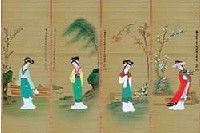 竹丝画帘